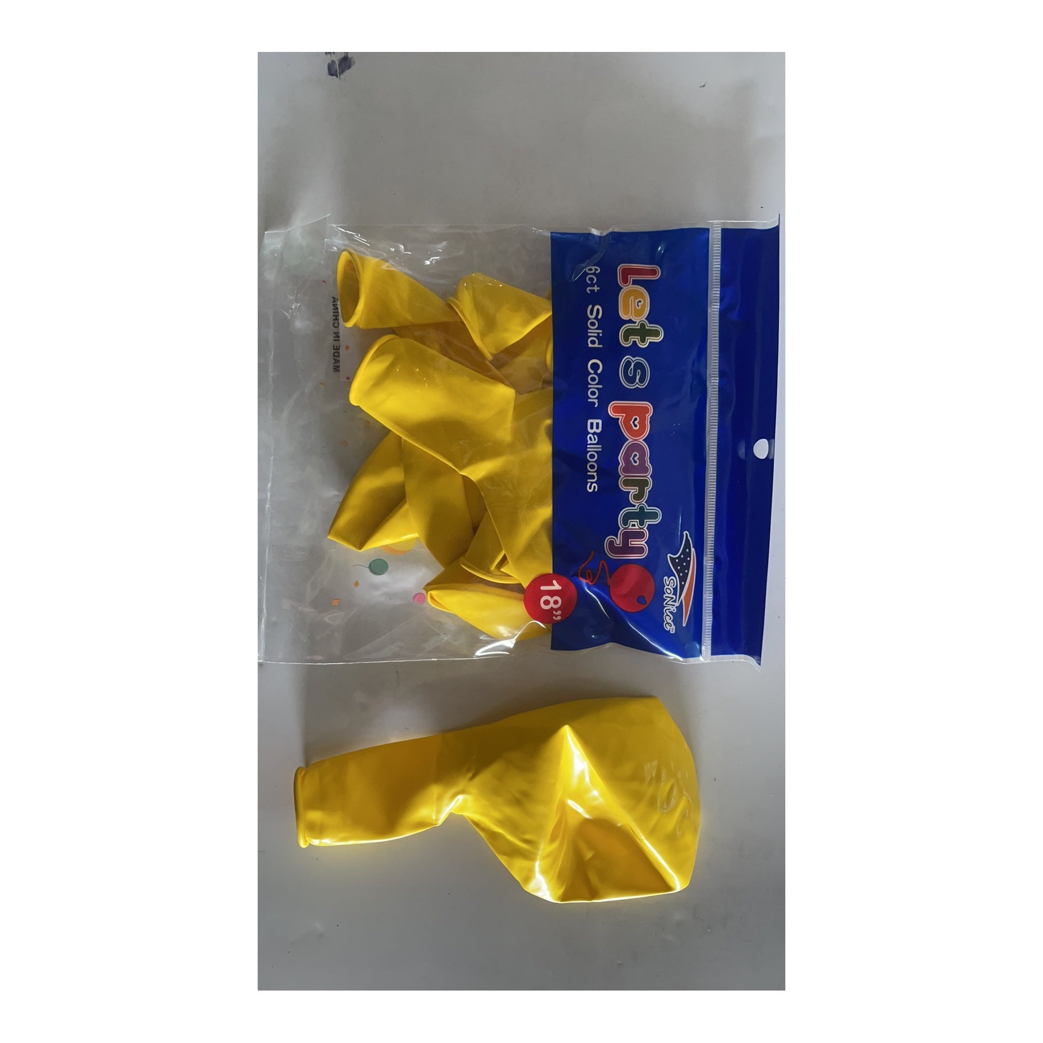 18"Balloon 6 ct Yellow